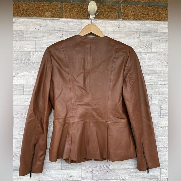Badgley Mischka
Peplum Leather Jacket in cognac size medium - Picture 10 of 15